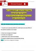 Community Health ATI Proctored Exam Retake TEST BANK (200+ Ques & Ans) with (2023 / 2024) Questions and Verified Rationalized Answers, 100% Guarantee Pass