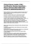 Clinical Nurse Leader (CNL) Certification Review Questions - King & Gerard 2025-2026 fully solved 