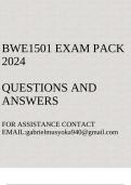 BWE1501 Exam pack 2024(Questions and answers)