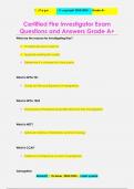 Certified Fire Investigator Exam Questions and Answers Grade A+