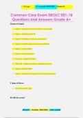 Common Core Exam SBOLC 001-18 Questions and Answers Grade A+