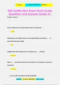 ESB Certification Exam Study Guide Questions and Answers Grade A+