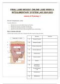 FINAL LABS BIOS251 ONLINE LABS WEEK 5-INTEGUMENTARY SYSTEM LAB 20242025