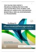 TEST BANK FOR LEHNE’S  PHARMACOTHERAPEUTICS FOR  ADVANCED PRACTICE NURSES AND  PHYSICIAN ASSISTANTS 2ND EDITION  ROSENTHAL ISBN-10; 0323554954/ISBN-13; 978-0323554954