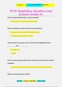 N172: Respiratory Questions and  Answers Grade A+