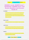 NAEMSE vocab, NAEMSE Level 1  Test Review, NAEMSE Level 1 Test  Review Questions and Answers Grade A+