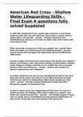 American Red Cross - Shallow Water Lifeguarding Skills - Final Exam A questions fully solved