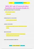 NRSG 201 Lab 4 Communication Questions and Answers Grade A+