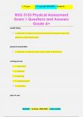 NSG 3133 Physical Assessment  Exam 1 Questions and Answers Grade A+