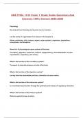 UNE PHSL 1010 Exam 1 Study Guide Questions And Answers 100% Correct 2025-2026