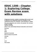 EDUC 1300 - Chapter 1 Exploring College Exam Review exam with solutions