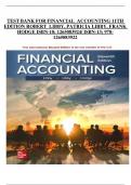 TEST BANK FOR FINANCIAL  ACCOUNTING 11TH EDITION ROBERT  LIBBY, PATRICIA LIBBY, FRANK HODGE ISBN-10;1265083924/ ISBN-13;978- 1265083922