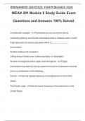 WEAX 201 Module 8 Study Guide Exam Questions and Answers 100% Solved