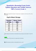 Quantitative Reasoning Exam (Latest 2024/ 2025 Update) Questions and Verified Answers| 100% Correct| Grade A