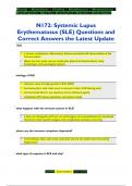 N172: Systemic Lupus  Erythematosus (SLE) Questions and  Correct Answers the Latest Update