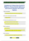 Saddleback College Nursing N172  Midterm; Osteomyelitis Questions  and Correct Answers the Latest  Update