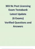 Nc Post Licensing Exam Testabank Latest Update 2024-2025 (6 Exams) Verified Questions and Answers