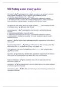 NC Notary exam study guide  Questions & Answers Already Graded A+