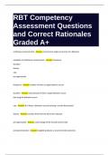 RBT Competency Assessment Questions and Correct Rationales Graded A+