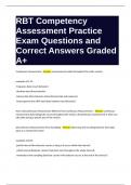 RBT Competency Assessment Practice Exam Questions and Correct Answers Graded A+