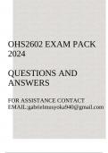 OHS2602 Exam pack 2024(Questions and answers)