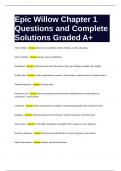 Epic Willow Chapter 1 Questions and Complete Solutions Graded A+