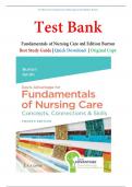 Test Bank for Davis Advantage for Fundamentals of Nursing Care: Concepts, Connections & Skills 4th Edition By Marti Burton; David Smith Chapter 1-38 Complete Questions and Answers A+ Latest Update 2024 | BEST STUDY GUIDE