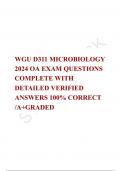 WGU D311 MICROBIOLOGY 2024 OA EXAM QUESTIONS COMPLETE WITH DETAILED VERIFIED ANSWERS 100% CORRECT /A+GRADED