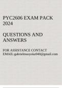 PYC2606 Exam pack 2024(Questions and answers)