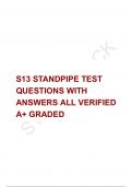 S13 STANDPIPE TEST QUESTIONS WITH ANSWERS ALL VERIFIED A+ GRADED 