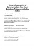 Rutgers Organizational Communication Final Exam Questions And Answers Latest Update