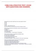 CSMLS MLA PRACTICE TEST 1 EXAM WITH QUESTIONS AND ANSWERS.d