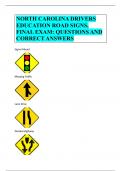 NORTH CAROLINA DRIVERS EDUCATION ROAD SIGNS, FINAL EXAM- QUESTIONS AND CORRECT ANSWERS