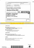 Pearson Edexcel Level 3 GCE English Language Advanced Subsidiary PAPER 2: Child Language MAY 2024 Combined Question Paper and Mark Scheme