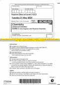 Pearson Edexcel Level 3 GCE Chemistry Advanced Subsidiary PAPER 2: Core Organic and Physical Chemistry MAY 2024 Combined Question Paper and Mark Scheme