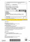 Pearson Edexcel Level 3 GCE Urdu Advanced PAPER 3: Listening, Reading and Writing in Urdu JUNE 2024 Combined Question Paper and Mark Scheme