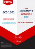 ECS1601 - 2024 -Due 12 Nov2024 Assignment 8 (Quiz)  Semester 2  