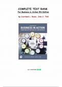 Test Bank for Business in Action 9th Edition by Courtland L. Bovee, John V. Thill, All Chapters |Complete Guide A+