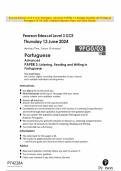 Pearson Edexcel Level 3 GCE Portuguese Advanced PAPER 3: Listening, Reading and Writing in Portuguese JUNE 2024 Combined Question Paper and Mark Scheme