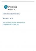 Pearson Edexcel International GCSE In Biology (4BI1) Paper 2B Mark Scheme  JUNE 2024