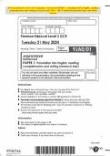 Pearson Edexcel Level 3 GCE Japanese Advanced PAPER 1: Translation into English, reading comprehension and writing (research task) MAY 2024 Combined Question Paper and Mark Scheme