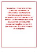 TDCJ BLOCK 1 EXAM WITH ACTUAL  QUESTIONS AND COMPLETE 100%CORRECT ANSWERS WITH VERIFIED AND WELL EXPLAINED RATIONALES ALREADY GRADED A+ BY EXPERTS |LATEST VERSION 2024 WITH GUARANTEED SUCCESS AFTER DOWNLOAD ALREADY PASSED!!!!!!! (PROVEN ITS ALL YOU NEED T