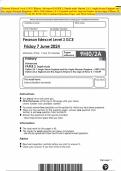 Pearson Edexcel Level 3 GCE History Advanced PAPER 2: Depth study Option 2A.1: Anglo-Saxon England and the Anglo-Norman Kingdom, c1053–1106 Option 2A.2: England and the Angevin Empire in the reign of Henry II, 1154–89 JUNE 2024 Combined Question Paper and