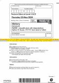 Pearson Edexcel Level 3 GCE History Advanced PAPER 1: Breadth study with interpretations Option 1E: Russia, 1917–91: from Lenin to Yeltsin MAY 2024 Combined Question Paper and Mark Scheme