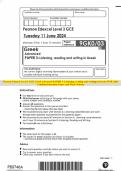 Pearson Edexcel Level 3 GCE Greek Advanced PAPER 3: Listening, reading and writing in Greek JUNE 2024 Combined Question Paper and Mark Scheme