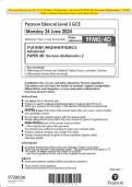 Pearson Edexcel Level 3 GCE Further Mathematics Advanced PAPER 4D: Decision Mathematics 2 JUNE 2024 Combined Question Paper and Mark Scheme