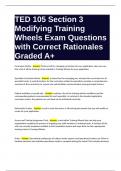 TED 105 Section 3 Modifying Training Wheels Exam Questions with Correct Rationales Graded A+