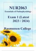 NUR2063 Essentials of Pathophysiology   Exam 1 (Latest 2023 / 2024)  Rasmussen College