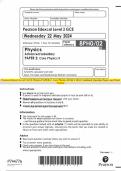 Pearson Edexcel Level 3 GCE Physics PAPER 2: Core Physics II MAY 2024 Combined Question Paper and Mark Scheme