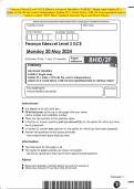 Pearson Edexcel Level 3 GCE History Advanced Subsidiary PAPER 2: Depth study Option 2F.1: India, c1914–48: the road to independence Option 2F.2: South Africa, 1948–94: from apartheid state to ‘rainbow nation’ MAY 2024 Combined Question Paper and Mark Sche